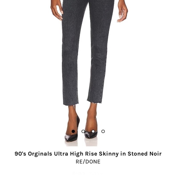 RE/DONE 90’s originals ultra high waisted skinny distressed black jeans size 26 - Picture 2 of 15